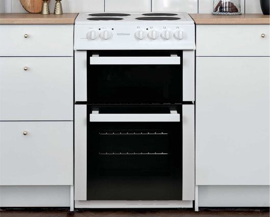Statesman FUSION50W 50cm Twin Cavity Electric Cooker with Solid Plate Hob