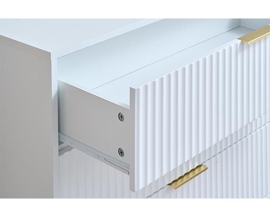 Zara 3 Drawer Fluted Chest - White
