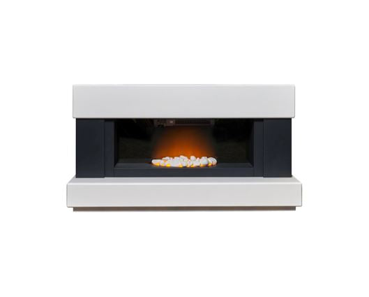 Vera Fireplace Suite 48inch - White/ Charcoal Grey
