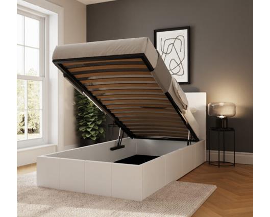 Single End Lift Ottoman Bed-White