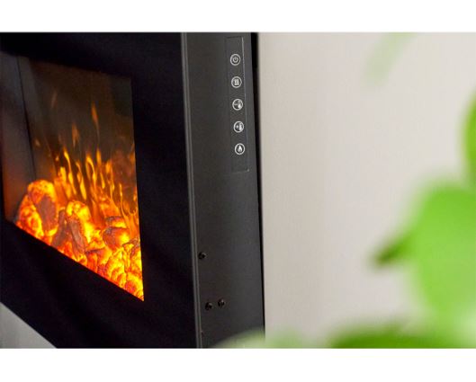 Shelby WM-9334 Electric Wall Mounted Fire with Remote in Black, 26 Inch