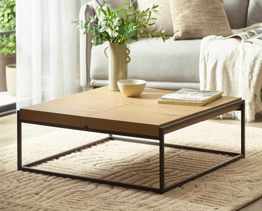 Ezra Square Tray Coffee Table Light Oak Effect