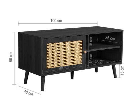 Croxley Rattan Small TV Unit - Black