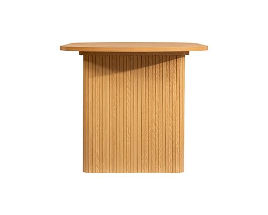 Axel Oval Fluted Dining Table with 2 Fabric Chairs and 1 Bench - Oak
