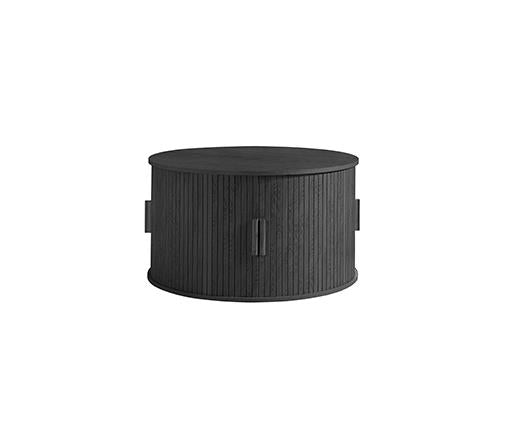 Axel Round Fluted Coffee Table with Storage - Black