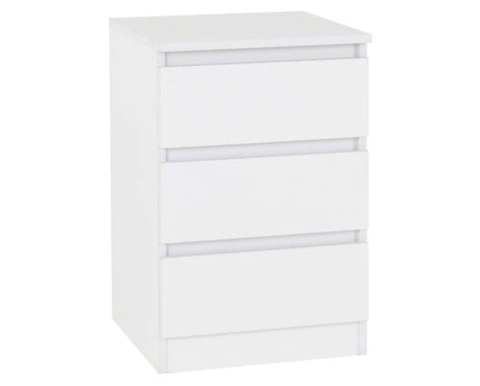 Marcus 3 Drawer Bedside - White