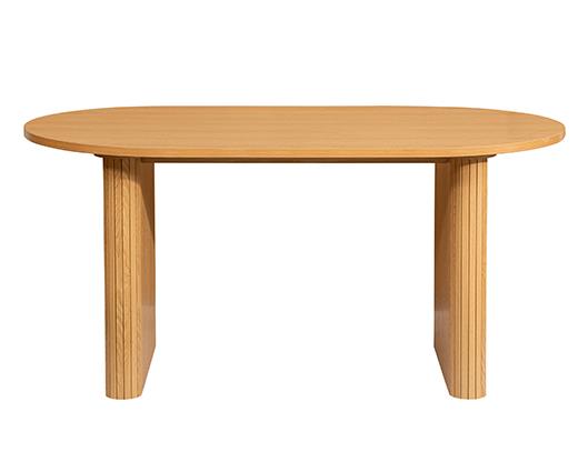 Axel Oval Fluted Dining Table with 2 Benches - Oak