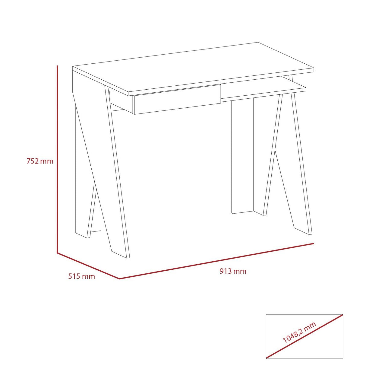 Dexter Home Office Desk With Drawer