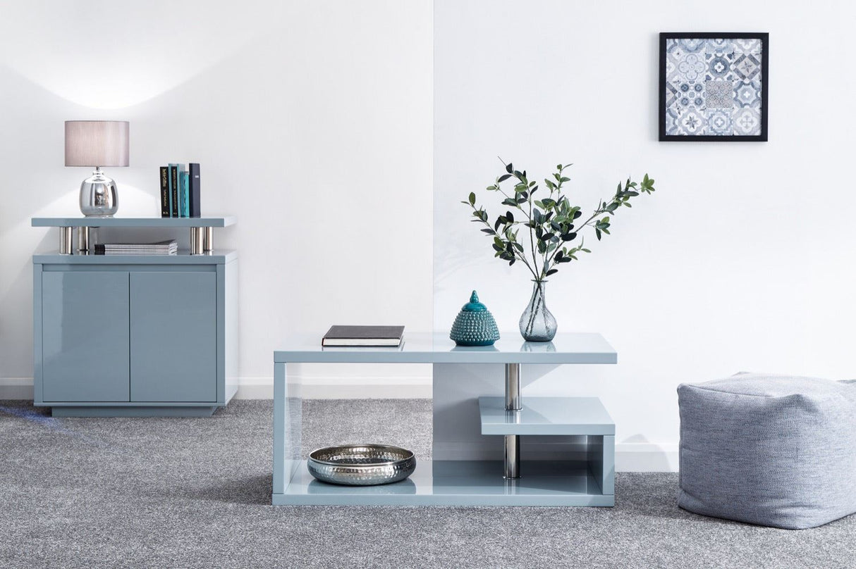 Arctic High Gloss LED Coffee Table-Grey