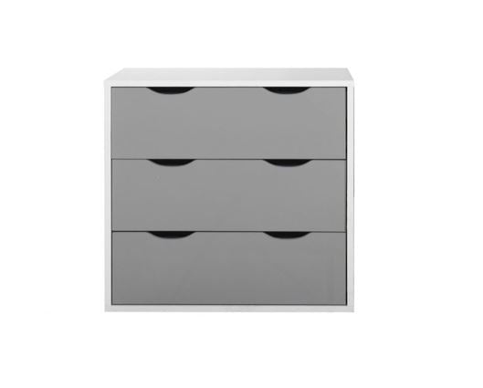 Atrix 3 Piece Bedroom Set 3 Drawer-Grey