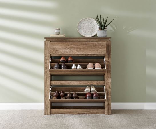 Casis Oak Shoe Cabinet