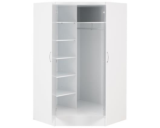 NEVADA 2 DOOR CORNER WARDROBE - WHITE GLOSS