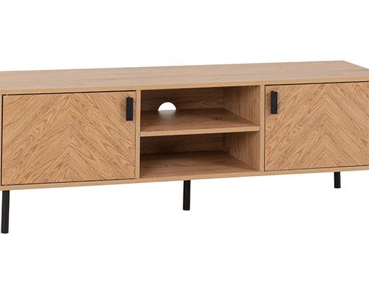 LEON 2 DOOR TV UNIT - MEDIUM OAK EFFECT