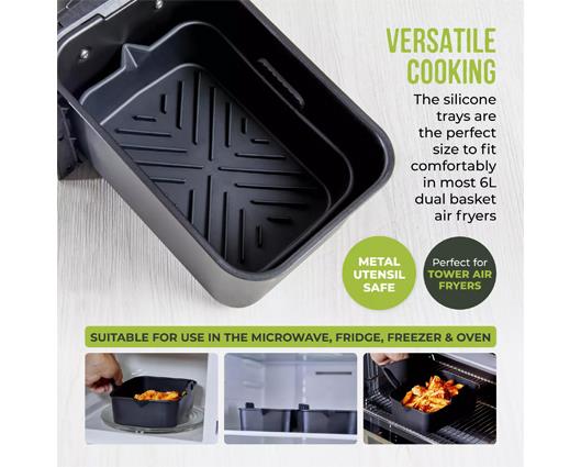 Set of 2 Silicone Rectangular Solid Trays