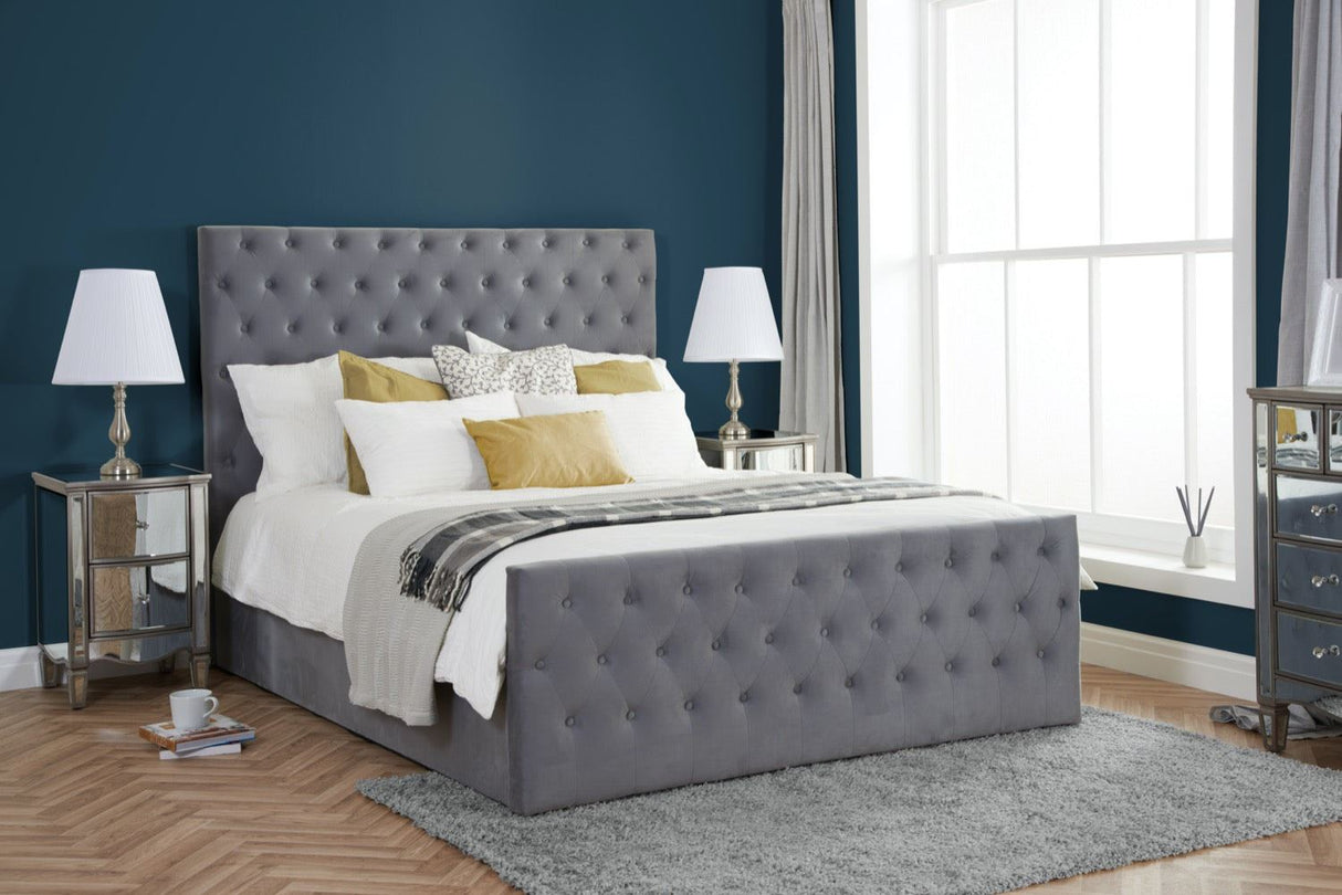 Esmeralda Super King Ottoman - Grey