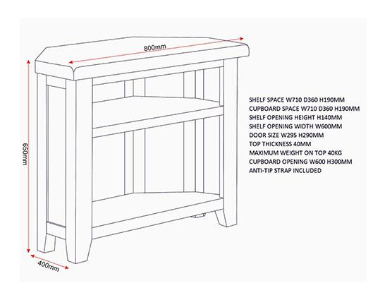 WINDSOR CORNER TV UNIT - NATURAL OAK