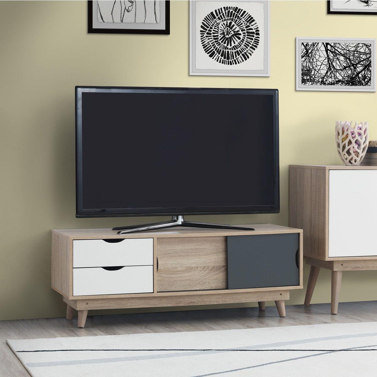 Culton Black & White 2 Door & 2 Drawer TV Unit
