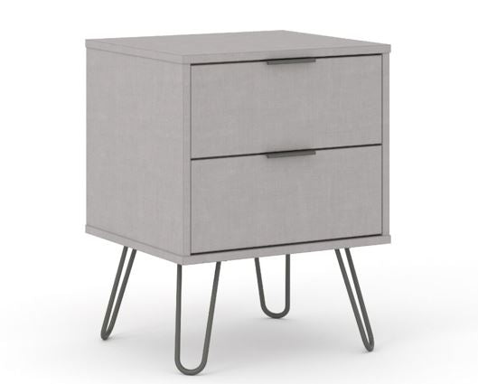 Austin Grey 2 Drawer Bedside Cabinet