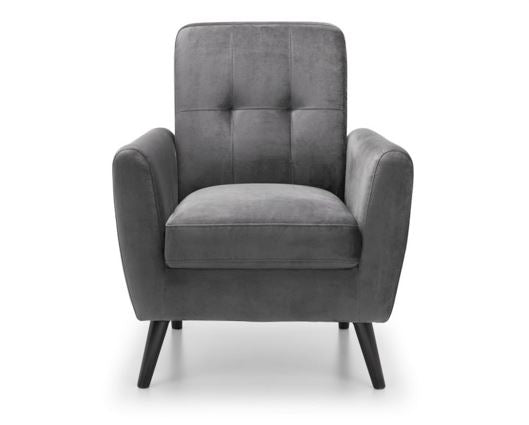 Moki Chair in Dark Grey Velvet