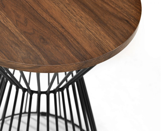 Round Wire Lamp Table - Walnut