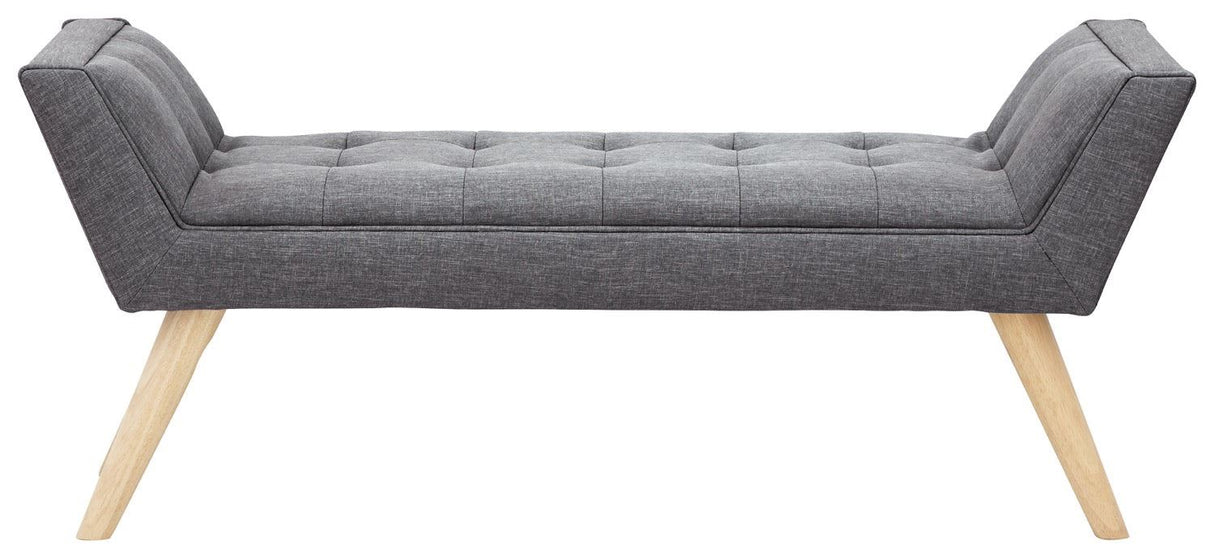 Mula Uplholstered Bench-Dark Grey