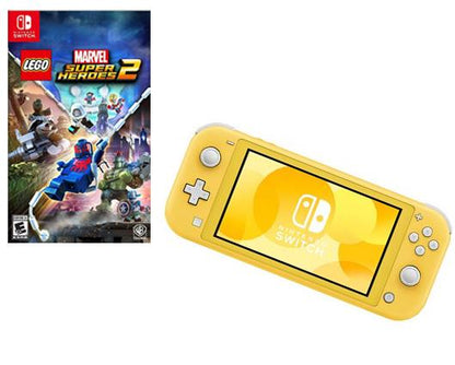 Nintendo Switch Lite Yellow Console with Lego Marvel Superheroes 2