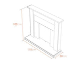 Skyla Fireplace Suite in Oak and Black, 43 Inch