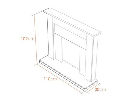 Skyla Fireplace Suite in Oak and Black, 43 Inch