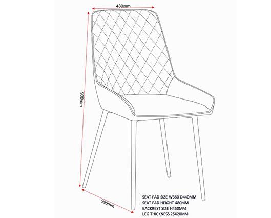 AVERY DINING CHAIR (X2 PER BOX) - GREY VELVET