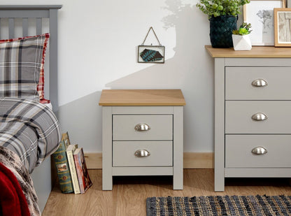 Lachlan 2 Drawer Bedside-Grey