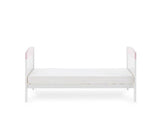 Elephants Pink Cot Bed + Fibre Mattress