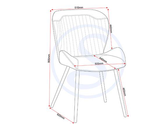QUEBEC WAVE EDGE DINING SET (X4 CHAIRS) - BLACK WOOD GRAIN/GREY FAUX LEATHER