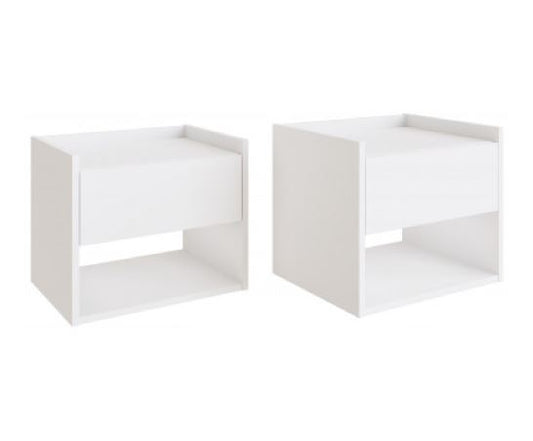 Harrison Wall Mounted Bedside Tables (Pair)- White