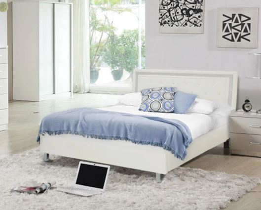 Crystalle King Bed - White