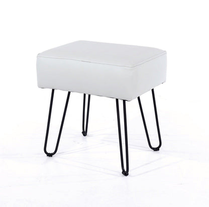 Grey PU Upholstered Rectangular Stool