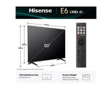 HISENSE E6Q 50" LED 4K HDR Smart TV with Freely