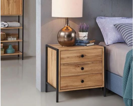 Zulu Nightstand with 3 Drawers-Oak