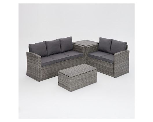 Paloma Grey Sofa Set w/ Grey Cushions