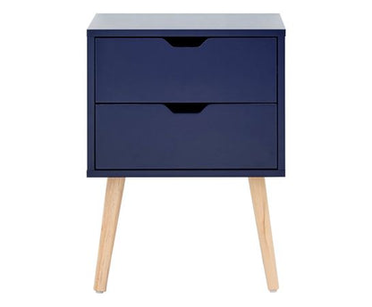 Nessi Single 2 Drawer Bedside- Nightshadow Blue