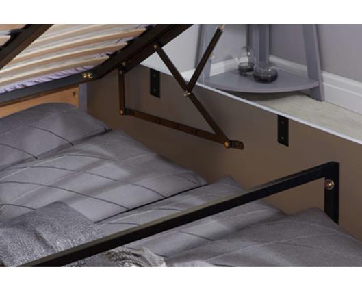 Phoenix Single Ottoman Bed - Stone Grey