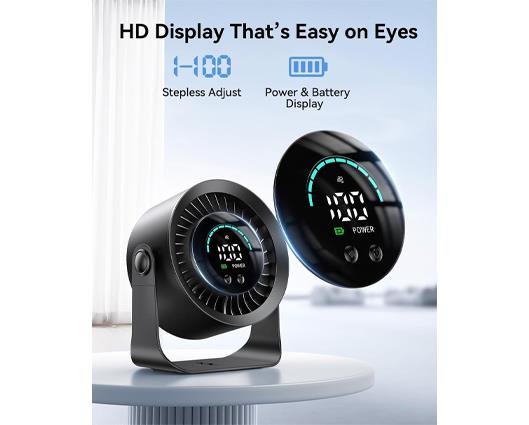 Rechargeable USB Desk Fan - Black