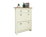 Lachlan 2 Door 1 Drawer Shoe Cabinet- Cream