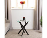 SHELDON SIDE TABLE - CLEAR GLASS/BLACK