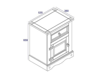 Corona 1 door, 1 drawer bedside cabinet