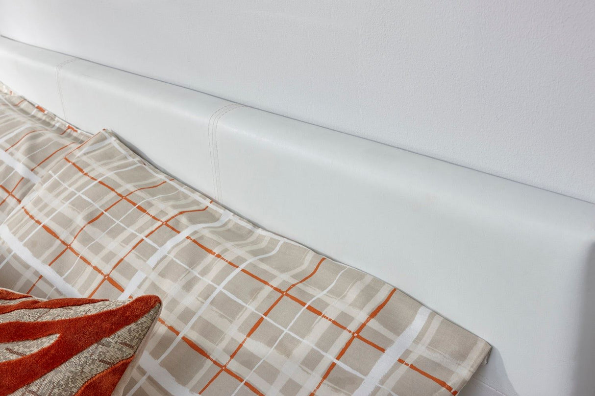 King End Lift Ottoman Bed-White