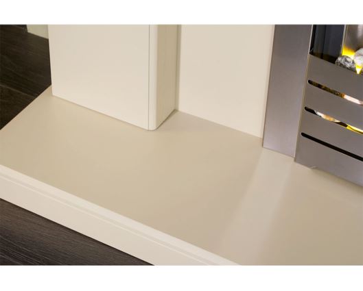 Carolina Fireplace Suite 48inch - Stone With Electric Fire - Brushed Steel
