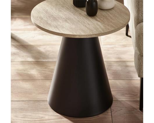 Elgon Coffee and Lamp Table Set Travertine Effect