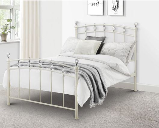 Sophie Crystal King Bed - White