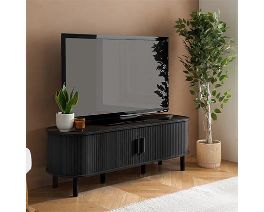 Axel Fluted Large TV Unit - Black