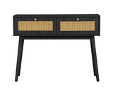Croxley Rattan Console Table - Black